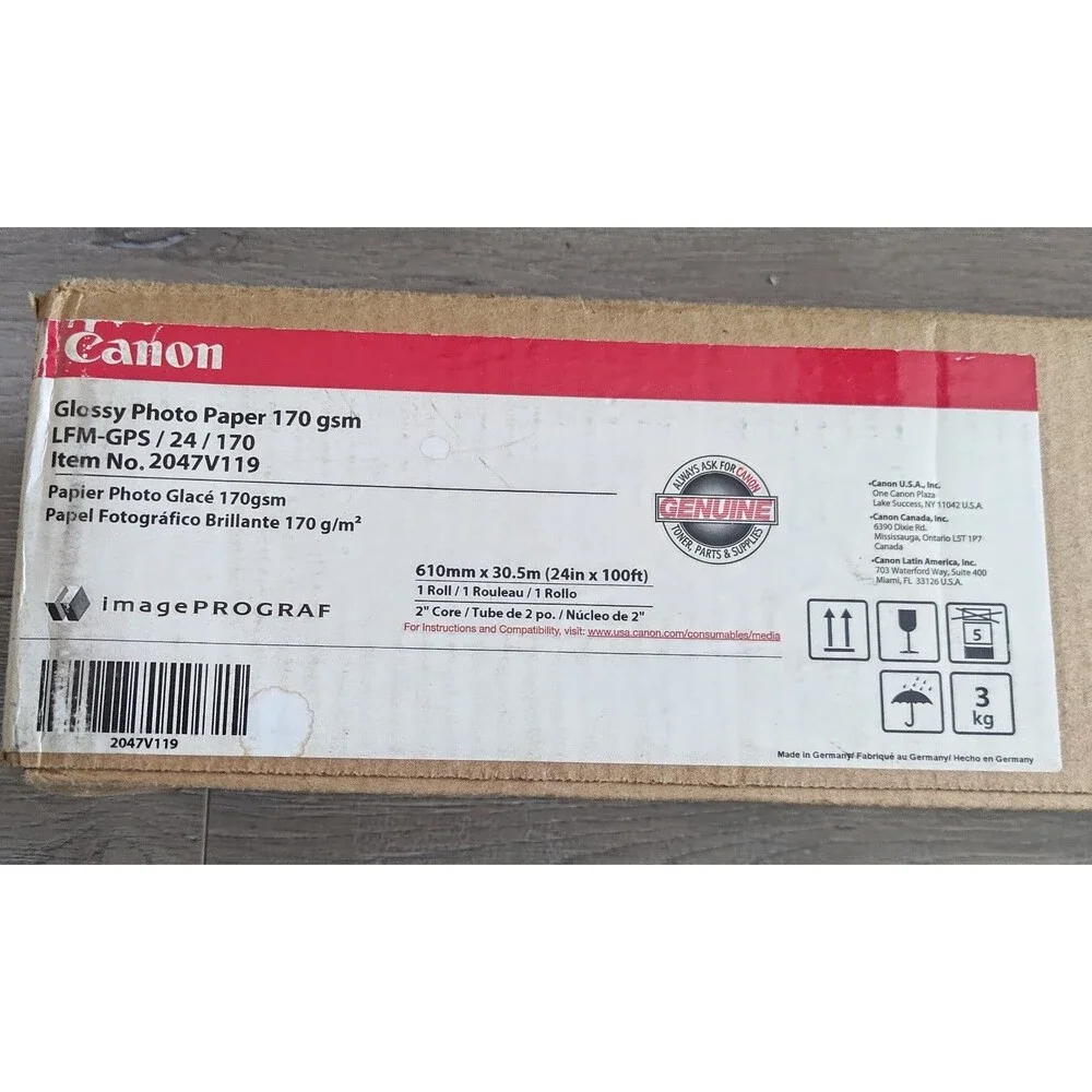 CANON GENUINE 2047V119 GLOSSY PHOTO PAPER 170 GSM 24IN X 100FT 2